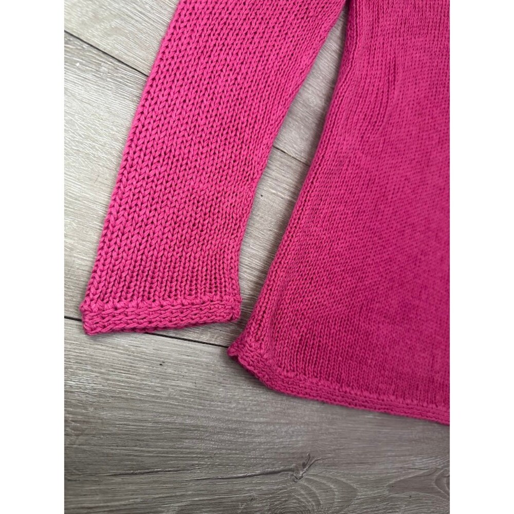 J McLaughlin Pink Knit Sweater XS Long Sleeve Lightweight Crewneck Pullover - Picture 4 of 5